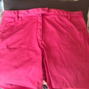 Right pink Lady Hagen golf shorts